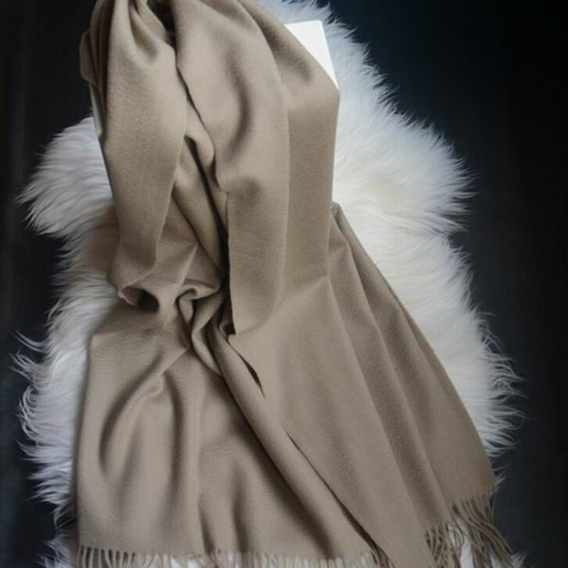 Soft Wool Scarves Gray Women Fall Pashmina Scarf